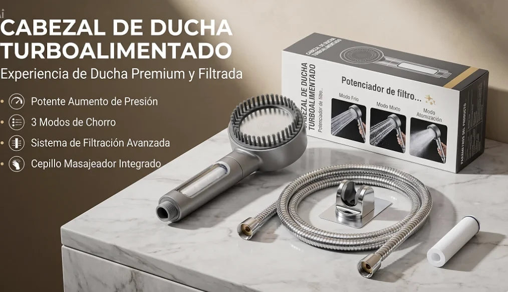 TurboDucha 3X con todo lo que incluye