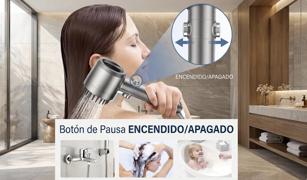 Botón de pausa para detener el agua